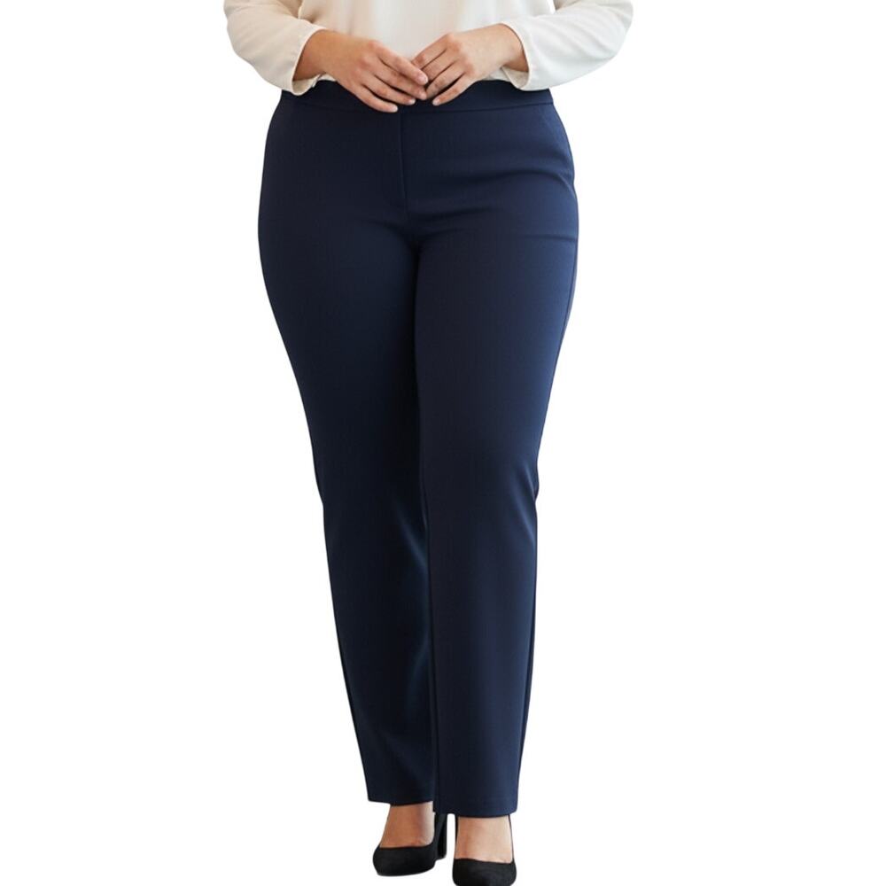 Michel Studio Alex Straight Leg NWT Pocket Pant NWT 18W Navy Blue Professional